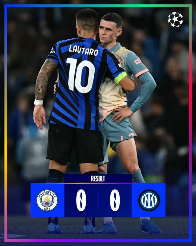 华体会体育-【欧冠】佐默屡救险，曼城主场0比0闷平国米